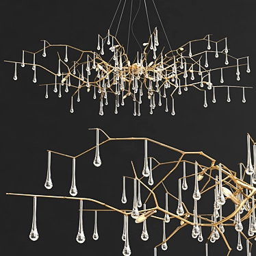 Elegant Bijout Chandelier for Serene Illumination 3D model image 1 