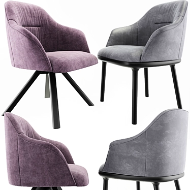Elegant Remus Dining Chairs 3D model image 1 