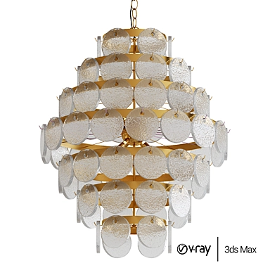 Elegant Luna Chandelier - Modern Indian Design 3D model image 1 