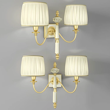 Elegant Double-Light Wall Fixture 3D model image 1 