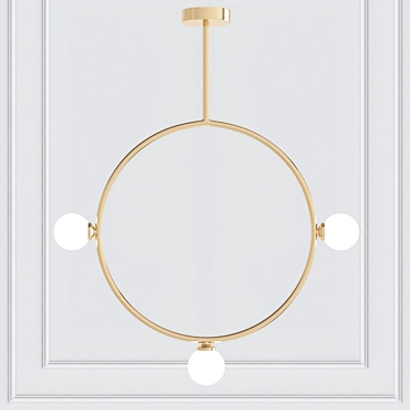 Elegant Circle Pendant Chandelier 3D model image 1 