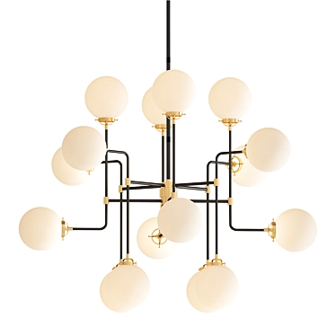 Elegant Milk Glass Bistro Chandelier 3D model image 1 