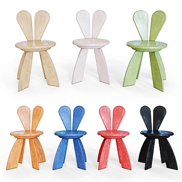 Elegant Bunny Chair: A Contemporary Masterpiece 3D model image 1 