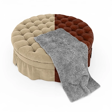 Round capitone ottoman