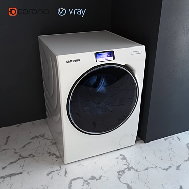 Samsung WW10H9600EW: Powerful, Efficient Washing 3D model image 1 