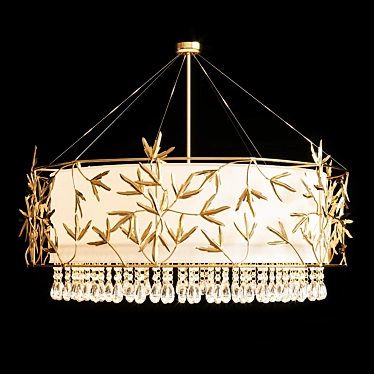 Gold Leaf Design: Hanging Marijuana Chandelier 3D model image 1 