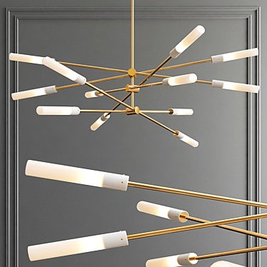 Modern Flute LED Chandelier 3D model image 1 