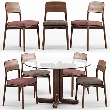 Modern Elegance: Emma Chair & Tondo Table 3D model image 1 