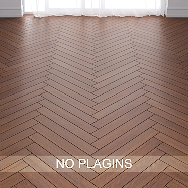 Pine Wood Parquet: Chevron & Herringbone 3D model image 1 