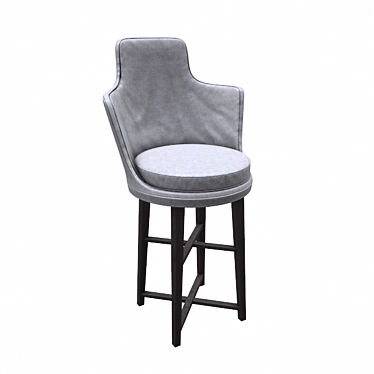 Modern White Leather Bar Stool 3D model image 1 