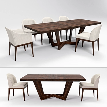 Elegant Accademia Dining set 3D model image 1 