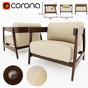 Modern Daewood Lounge Chair 3D model image 1 
