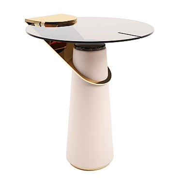 Eclipse Round Glass Side Table 3D model image 1 