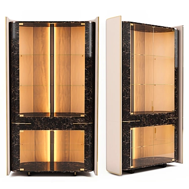 Eclipse Leather Vitrine: Modern Luxury Lighting 3D model image 1 