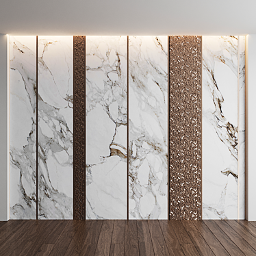 Title: Luxury AluMarble Hexagon Wall Mosaic 3D model image 1 