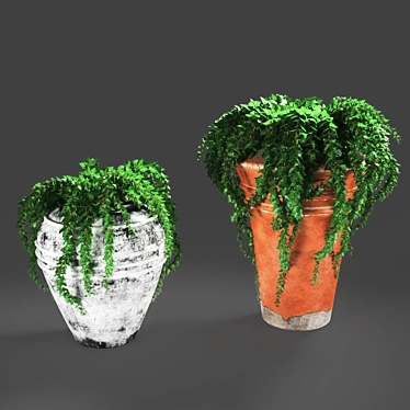 Green Oasis: Ivy in Pots 3D model image 1 