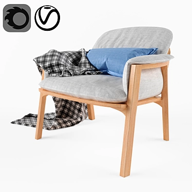 Luxurious Teak Wood Chair 3D model image 1 