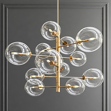 Elegant Silver Chandelier: Argento S 3D model image 1 