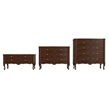 Solid Wood Chest of Drawers - Various Sizes 3D model image 1 