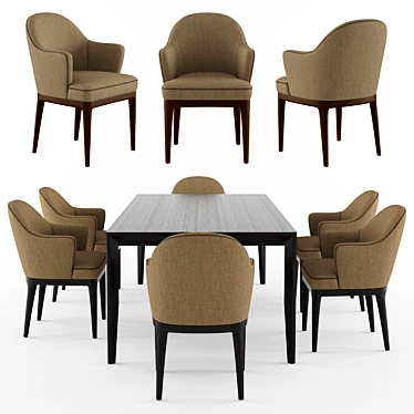 Elegant Bice Chair & Club Table 3D model image 1 