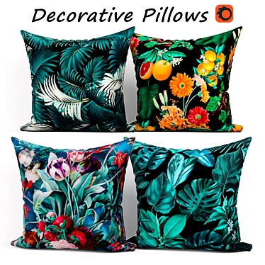 Elegant Pillow Set - Deluxe Home Decor 3D model image 1 