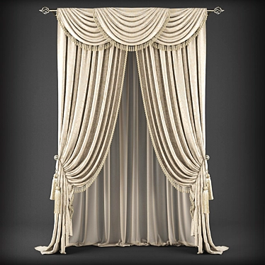 Classic Style Curtains 3D model image 1 