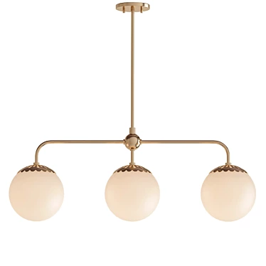 Elegant Paige 3-Light Brass Pendant 3D model image 1 
