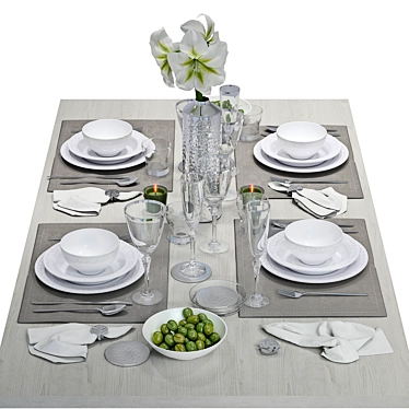 Elegant Zara Home Table Setting 3D model image 1 