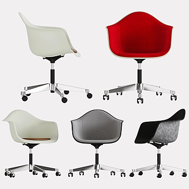 Stylish and Ergonomic Eames Task Chairs 3D model image 1 