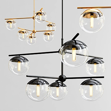 Modern Yearby 6-Light Sputnik Chandelier 3D model image 1 
