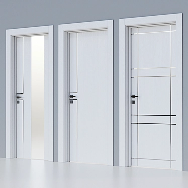 Elegant 210x90 Lacquered Door 3D model image 1 