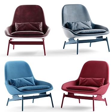 Field Lounge Chair: Variety of Colors 3D model image 1 