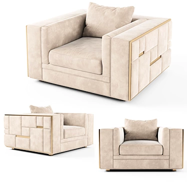 Modern Geometric Babylon Armchair 3D model image 1 