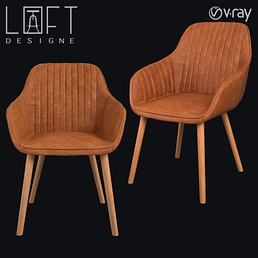 LoftDesign Chair 2793: Stylish Wood and Eco Leather 3D model image 1 