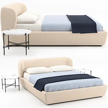  Sleek Stay Bed + Modern TS Coffee Table 3D model image 1 