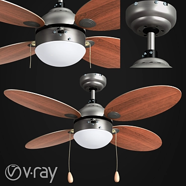 Maurice Electric Ceiling Fan: Sleek & Silent 3D model image 1 