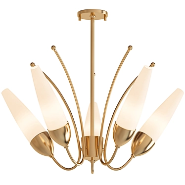 Opulent Opal 5-Light Chandelier 3D model image 1 