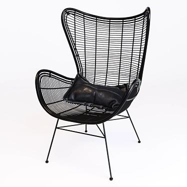 Rustic Rattan Egg Chair 3D model image 1 