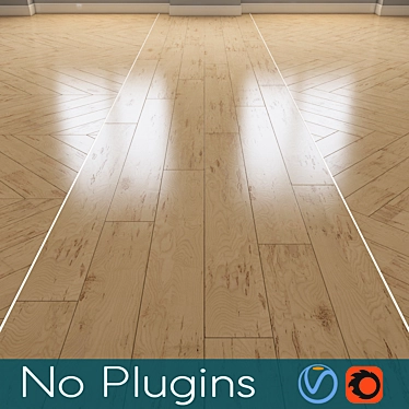 Elegant Oak Wood Floor 3D model image 1 