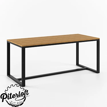 Industrial Loft Dining Table 3D model image 1 