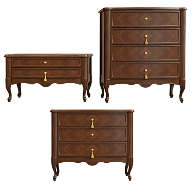 Solid Wood Chest of Drawers 3D model image 1 