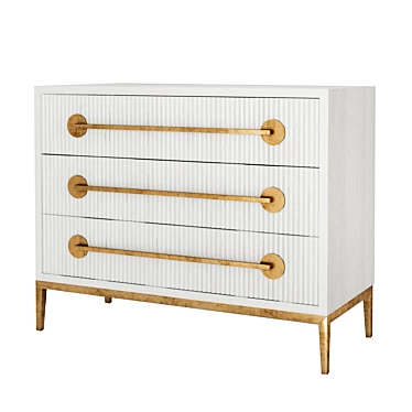 Elegant Carlyle Chest with Three Drawers 3D model image 1 