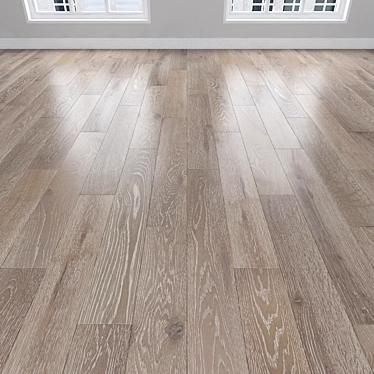 Oak Parquet Flooring: Herringbone, Linear, Chevron 3D model image 1 