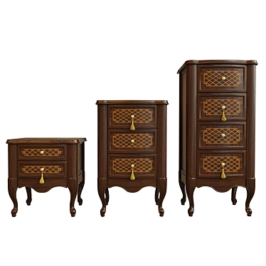 Solid Wood Chest of Drawers 3D model image 1 