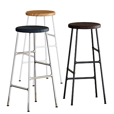 Sleek Cornet Stool 3D model image 1 