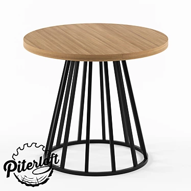 Rustic Loft Dining Table 3D model image 1 