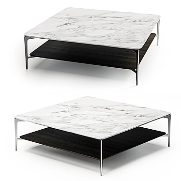 Modern Steel Coffee Table 3D model image 1 