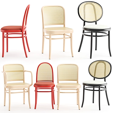 Thonet Vienna: N 811, N 0 & Morris Chairs 3D model image 1 