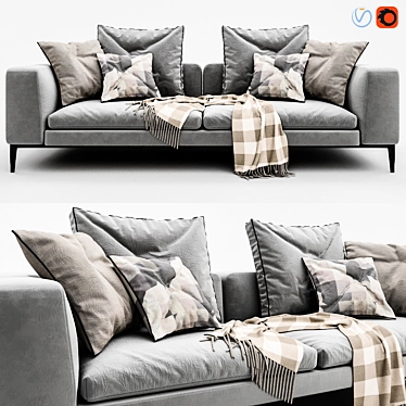 Elegant 3D Michel Sofa 3D model image 1 