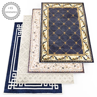 15-Piece Rug Set with Bonus Textures 3D model image 1 